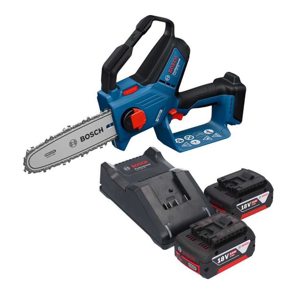 Bosch Professional Benzin-Kettensäge GKE 18V-20 Professional 18 V 18 cm + 2x Akku 5,0 Ah + Ladegerät